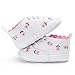 LNGRY Newborn Baby Girls Floral Crib Shoes Soft Sole Anti-Slip Canvas Sneakers (White, 6-12 Months)
