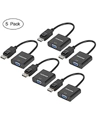 FEMORO - Adaptador de puerto de pantalla a VGA 1080P (conector macho a hembra DisplayPort a VGA), color negro