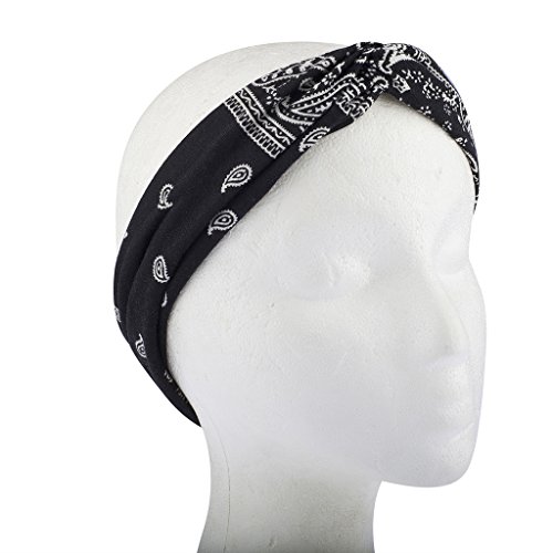 Lux Accessories BlackSoft Bandana Print Knot FrontHeadband