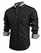 Coofandy Men's Casual Dress Shirt Button Down Shirts (XX-Large, NEW-Black)