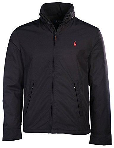 Polo Ralph Lauren Mens Perry Lined Winter Jacket (XL, RL Black/Red Pony)