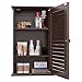 Topeakmart Bathroom/Kitchen Wall Mounted Single Louvered Door 3 Tier Adjustable Storage Shelf Medicine Cabinet/Cupboard