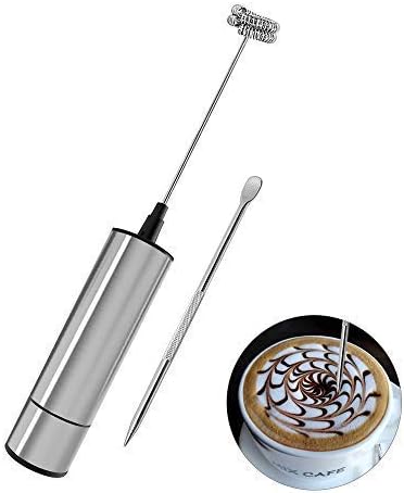 Daugee Milk Frother Handheld Battery Operated Electric Powerful Foam Maker Mini Drink Mixer for Bulletproof Coffee, Cappuccino, Latte, Hot Chocolate and Keto Coffee