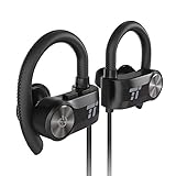 TaoTronics Bluetooth Headphones, Wireless Earphones with Adjustable Earhooks for Extra Stability (IPX6 Waterproof & Sweat-Proof, AptX Lossless Sound, 8 Hours Playtime)