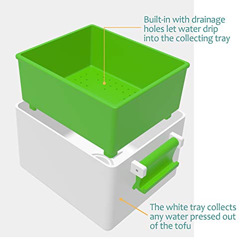 Yilador Tofu Press, Easily Removes Water from Tofu, The Ultimate Tofu Press Built-in Drainage to Avoid Messes, Simple and Effective - Premium Three-Layer Design, Safe for Dishwasher
