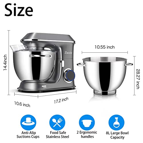 Stand Mixer, Zuccie 660W Mixers Kitchen Electric Stand Mixer, 6+PSpeed
