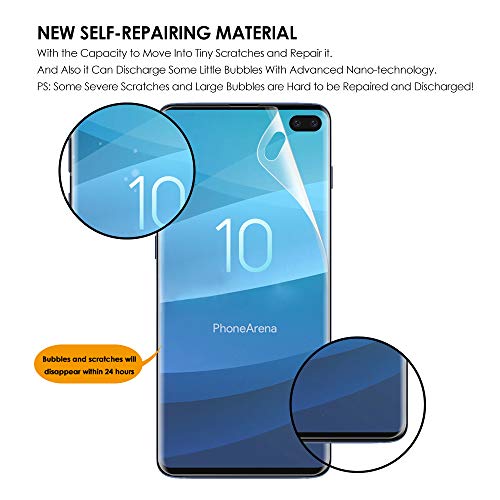 Qoosea Compatible with Samsung Galaxy S10 Plus Screen Protector [3 Pack] Support in-Display Fingerprint Sensor Ultra-Thin HD Transparency Anti Scratch Resistant Explosion-Proof Protective Film - Thumbnail 2