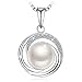 J.Rosée Earrings, Simulated Pearl Stud Earrings 925 Sterling Silver, Jewelry Gifts for Women Girls (Roundabout)