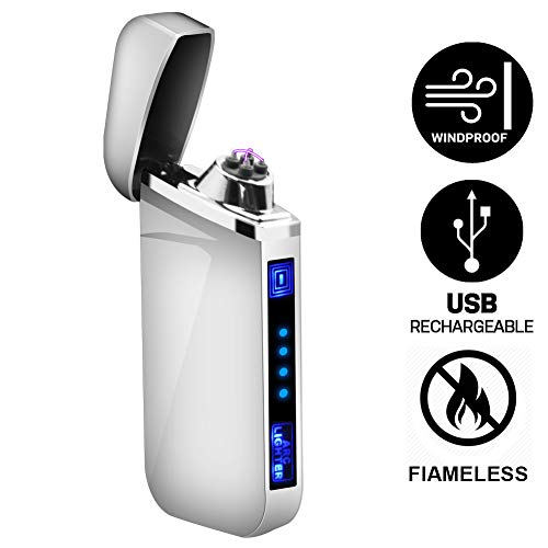 Lighter, Electric Plasma Arc Lighter Windproof USB Rechargeable Coil Lighter Magic Smart Cool Lighter for Camping, Fire Starter, Hunting, Backpacking,Hiking,EDC Gear