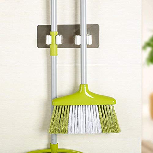 Broom Holder Wall Mount,Broom Hanger Wall Mount,Stainless Steel Heavy Duty Tool Broom Organizer Wall Mount Bathroom Home Kitchen Garage Garden (1pc, white)