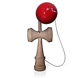 Kendama by Alpha Kendama - Pro Model - Strengthens Hand-Eye Coordination, Balance, and Reflex - Standard Size Kendama - Red Color