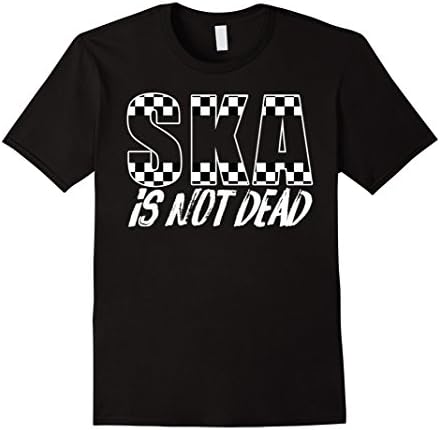 Mens Ska Is Not Dead Jamaica Checkerboard T-Shirt Large Black