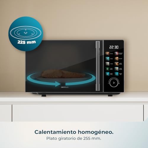 Microondas 20L Proclean 6030 Black. Potencia de 700 W, 8 Programas, 10 Niveles de Potencia, Pantalla Táctil a Color, Temporizador, Plato Giratorio de 255mm