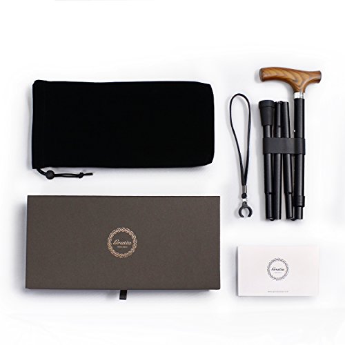 image for Ez2care Gratia Folding Cane, Luxury Walking Stick Mobility Aid with Ca