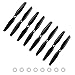 ElementDigital MJX 8Pcs Propeller for Bugs 5W GPS Drone Original Replacement 4Pcs Propeller A (CW), 4Pcs Propeller B (CCW), 8Pcs Silicone Rubber Ring, B5W Quadcopter Accessories Parts (2Set Original) (Black+White)