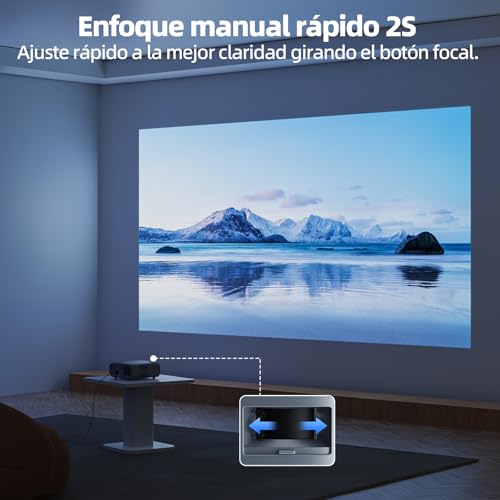 Bettdow Proyector Profesional 4K HDR Full HD 1080p 20000lm Lúmenes 800 ANSI, Android 9.0 WiFi 5G y Bluetooth 5.1, 50-300" Pantalla, Dual Altavoces AC1053 Gris