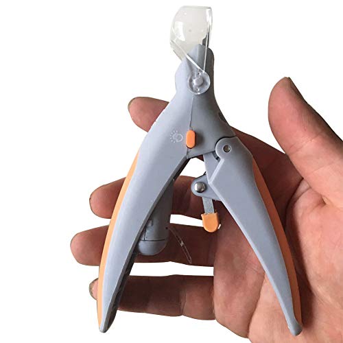 INLAR Pet Nail Clippers with 5X Magnifier & LED Light, Lightweight Pet Nail Trimmer Claw Care, Gentle Nail Guide, Quick Clip Trimme - for Smaller Size Dogs and Cats (Grey,Grey)