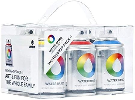 MTN Colors - Water Based Spray Paint Workshop Pack - 6 x 100ml Cans by