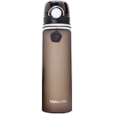 Valourgo Collapsible Water Bottle, Silicone Foldable with Leak Proof Valve BPA Free, Aqua Blue, 21 oz