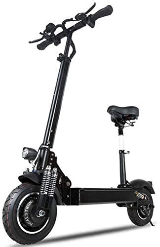 ZBB 2000W Electric Scooter Adult Foldable Speed up to 70MPH 10 Inch Wheels with 100 Km Long-Range Battery Lightweight with Dual Disk Brakes LED Light and HD Display,Black