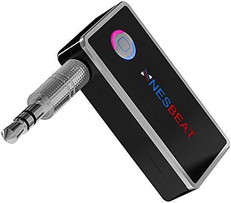 NESBEAT 4.1 Bluetooth Receiver Car Kit, Portable Bluetooth Car Aux Adapter, Hands-free Audio Adapter with Built-in 3.5mm Aux Output and Microphone for Car and Home Audio Music Streaming Sound System