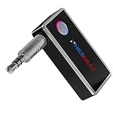 NESBEAT 4.1 Bluetooth Receiver Car Kit, Portable Bluetooth Car Aux Adapter, Hands-free Audio Adapter with Built-in 3.5mm Aux Output and Microphone for Car and Home Audio Music Streaming Sound System