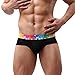 Neartime Men's Underwear, Low Waist Shorts Mens Boxers Under Ppants Soft Briefs (L, Black)