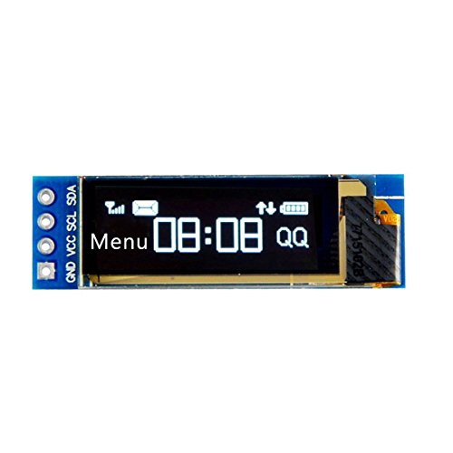 MakerFocus 2pcs I2C OLED Display Module 0.91 Inch I2C SSD1306 OLED Display Module White I2C OLED Screen Driver DC 3.3V~5V for Arduino