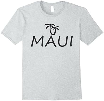 Mens Maui Shirt Hawaii T-Shirt Large Heather Grey