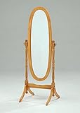 Wooden Cheval Floor Mirror, Oak Finish (Kitchen)