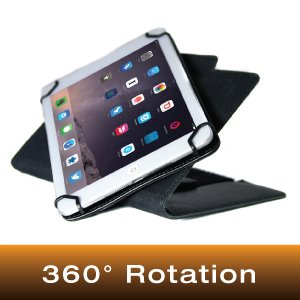 MYGOFLIGHT iPad Folio C Kneeboard for 12.9" iPad/Tablet with 360 Rotation (Black, Leather)