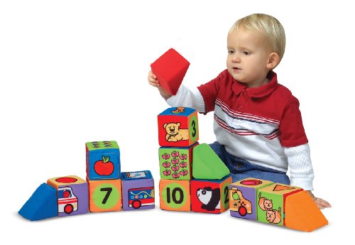 Melissa & Doug K's Kids Match and Build Soft Blocks Set