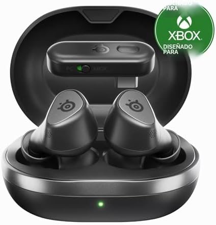 Arctis GameBuds™ para Xbox - Auriculares inalámbricos para Juegos - 2,4 GHz + BT5.3 - Modo ANC/Transparencia - Resistencia al Agua IP55-40 Horas de autonomía - Carga inalámbrica - Xbox,
