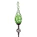 Exhart Solar Garden Stake Lights - Solar Glass Green Twisted Flame Garden Stakes - Handblown Glass Finial Lights, LED Accent Lights That Transform a Garden Driveway or Event (9in Glass 36in Stake)