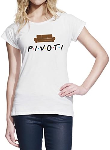 Wearuz Friends TV Show Pivot Teen Women T-Shirt Medium White