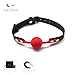 SCARLET KITTEN Medium Bite Ball Leather and Silicone for Women Men, Red