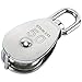 DasMarine 3 Pack Single Pulley Block in 304 Stainless Steel Crane Swivel Hook Single Pulley Roller Loading (M50)