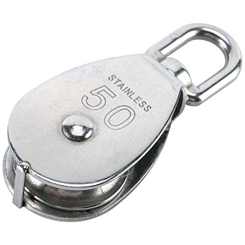 image for DasMarine 2 Pack Single Pulley Block in 304 Stainless Steel Crane Swiv