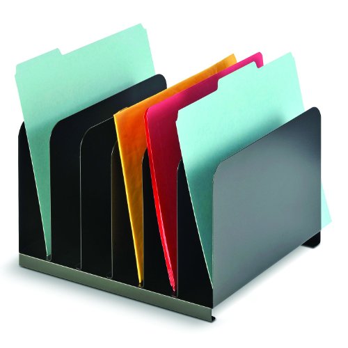 MMF Industries STEELMASTER Vertical File Organizer 6 Sections Black
