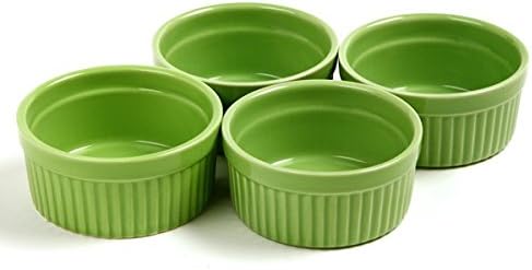 Norpro 4oz Stoneware Colored Ramekins - Set of 4 Green Ramekins