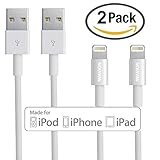 iPhone Charger, IWAVION 2Pack 3FT 8 Pin Lightning Cable USB Data Sync Cord Charger Cables for Apple iPhone se, 7, 7 plus, 6s plus, 6s, 6 plus, 6, 5s, 5c, 5, iPad Air, iPad Mini, iPod Touch - White