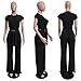 Womens Sexy Elegant Jumpsuit - Ribbed Bodycon Knot Crop Top Loose Long Pants 2 Pieces Outfit Romper Set with Pocket