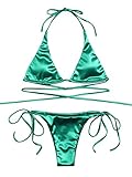 SOLY HUX Women's Metallic Halter Top Two Piece