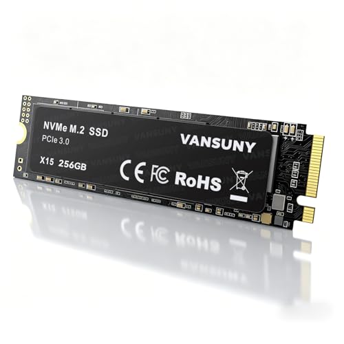 Vansuny SSD 256GB M.2 SSD NVMe SSD Interne SSD 256gb M.2 2280 PCIe TLC Bis zu 2800MB/s Lesen 2300MB/s Schreiben zum Aufrüsten von Gaming PC