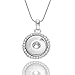 Souarts Silver Tone Color Snake Chain Necklace Fit 5.5mm Size DIY Round Snap Button Jewelry Charms 46.5cm