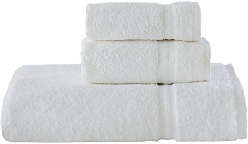 Welingham White Luxurious Soft 100% Cotton Towel Set With Dobby Border