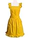 Hyzrz Lovely Yellow Handmade Cotton Retro Aprons for Women Cake Kitchen Cook Apron with Pockets for Gift