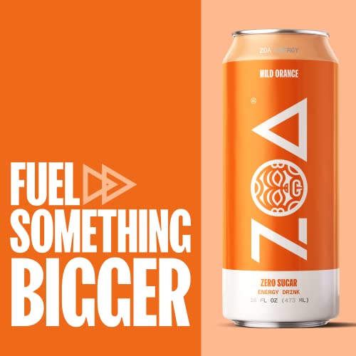ZOA Zero Sugar Energy Drinks Healthy Energy Formula with Vitamins