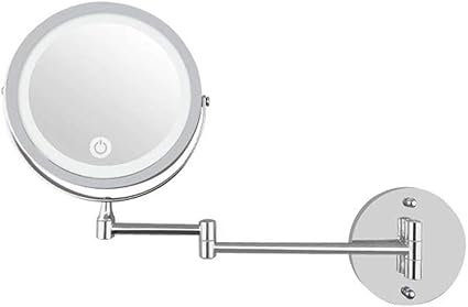 GLYYR Espejo de Maquillaje Pared 10X Espejo Aumento de Doble Cara 7