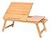 BIRDROCK HOME Bamboo Laptop Bed Lap Tray – Multi-Position Adjustable Tilt Surface – Pull Down Legs – Storage Drawer – Great for Computer iPad Book Coloring Stand – Naturalthumb 1